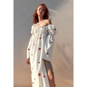 Free People Emory Embroidered Midi Dress Size XS